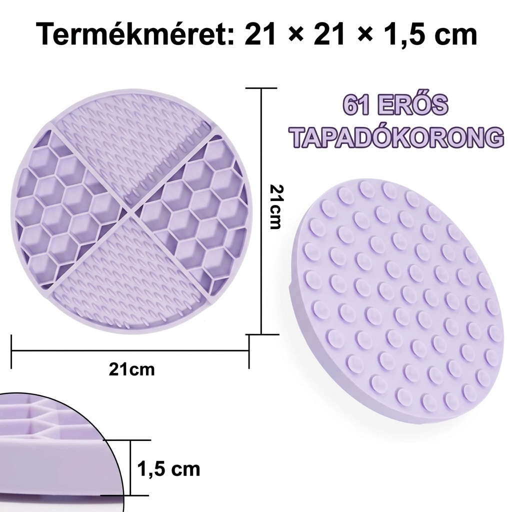 Eco-friendly szilikon nyalogató- és habzsolásgátló etetőtál kutyáknak, cicáknak (21 cm)